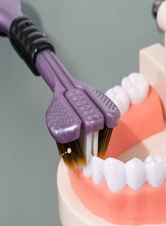 Prostuff.in فرشاة أسنان Prostuff.in® ثلاثية الجوانب للتنظيف العميق، فرشاة أسنان فائقة النعومة بتصميم ثلاثي الرؤوس لتنظيف 360 درجة، فرشاة أسنان يدوية ثلاثية الحركة، 18 × 2.5 × 2.5 سم، متعددة الألوان، قطعتان. - Image 5
